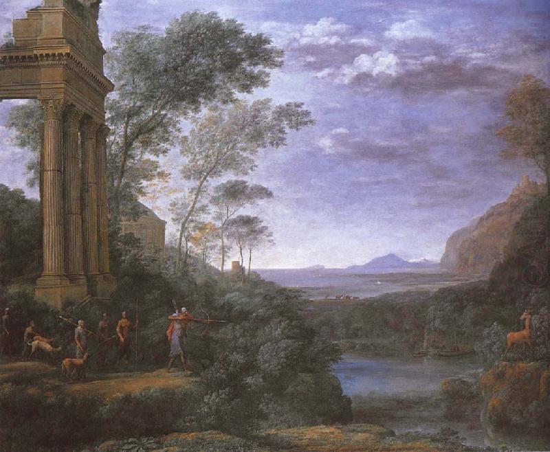Claude Lorrain Landscape with Ascanius shooting Silvia deer china oil painting image